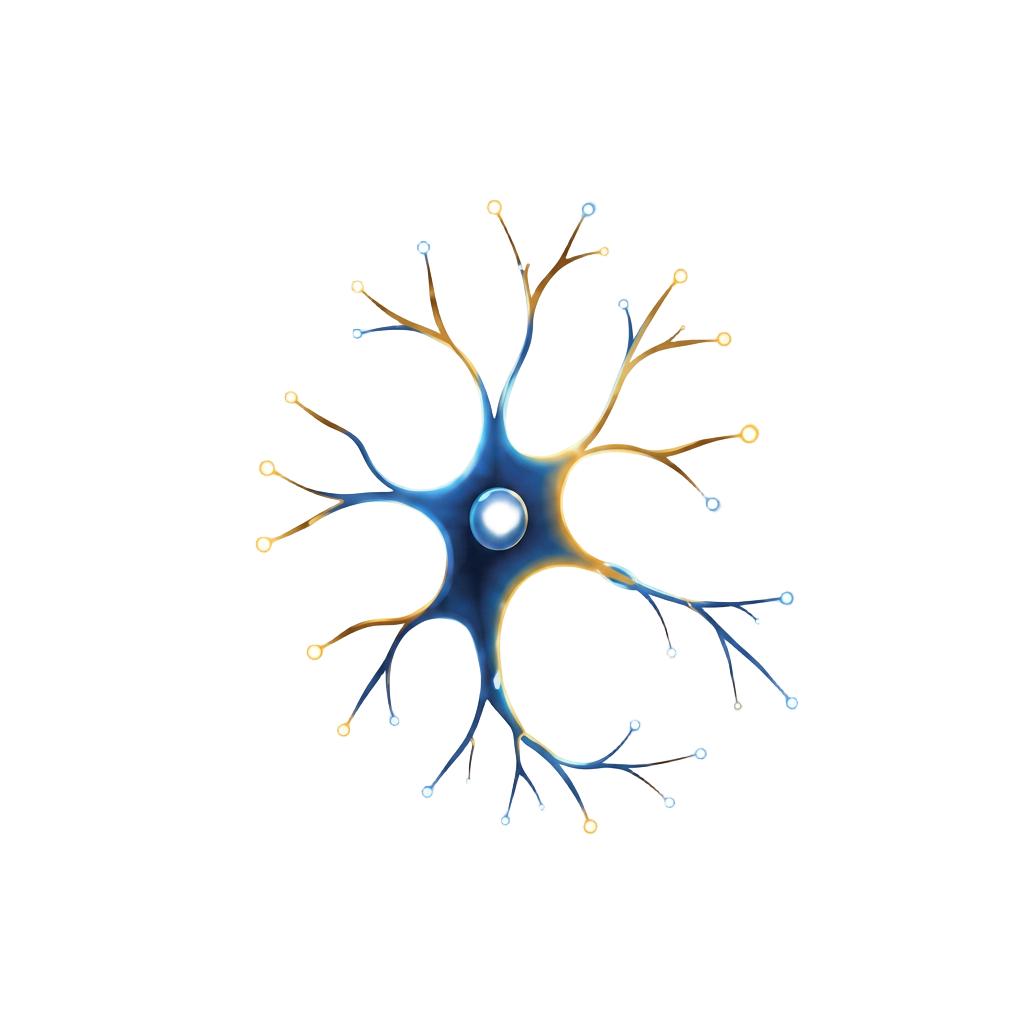 CORE Neurology emblem — gold crescent enclosing a glowing neuron